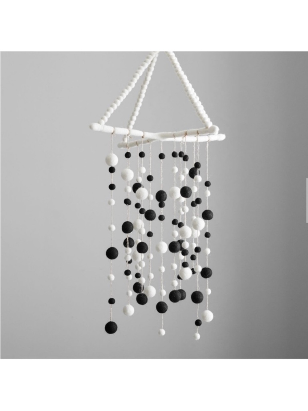West Elm Black and White Felted Pom-Pom Ball Mobile